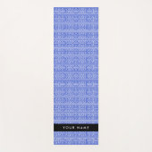 Greek Meander Key H Blauw, Jouw naam, Personalisee Yogamat (Voorkant)