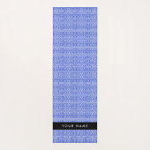 Greek Meander Key H Blauw, Jouw naam, Personalisee Yogamat (Achterkant)