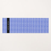 Greek Meander Key H Blauw, Jouw naam, Personalisee Yogamat (Voorkant (horizontaal))