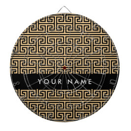Greek Meander Key H Brown, Jouw naam, Personalisee Dartbord