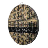 Greek Meander Key H Brown, Jouw naam, Personalisee Dartbord (Voorkant Rechts)