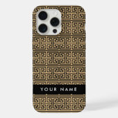 Greek Meander Key H Brown, Jouw naam, Personalisee iPhone Hoesje (Achterkant)