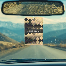 Greek Meander Key H Brown, Jouw naam, Personalisee Luchtverfrisser