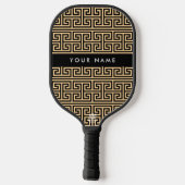 Greek Meander Key H Brown, Jouw naam, Personalisee Pickleball Paddle (Achterkant)