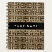 Greek Meander Key H Brown, Jouw naam, Personalisee Planner (Voorkant)