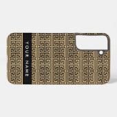 Greek Meander Key H Brown, Jouw naam, Personalisee Samsung Galaxy Hoesje (Achterkant horizontaal)
