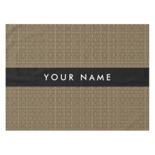 Greek Meander Key H Brown, Jouw naam, Personalisee Tafelkleed