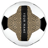 Greek Meander Key H Brown, Jouw naam, Personalisee Voetbal (Gedraaid)
