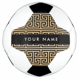 Greek Meander Key H Brown, Jouw naam, Personalisee Voetbal
