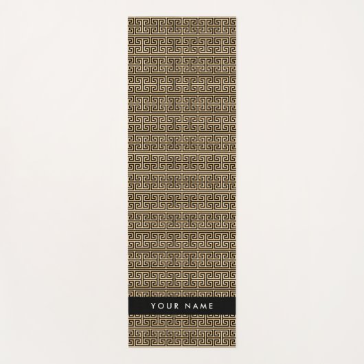 Greek Meander Key H Brown, Jouw naam, Personalisee Yogamat (Voorkant)