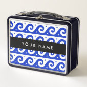 Greek Meander Key, Wave Key, Blauw, Jouw naam (Voorkant)
