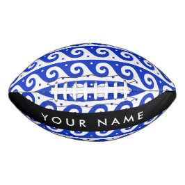 Greek Meander Key, Wave Key, Blauw, Jouw naam American Football