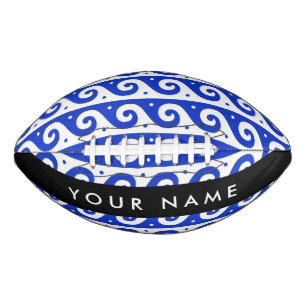 Greek Meander Key, Wave Key, Blauw, Jouw naam American Football