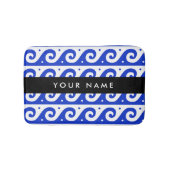 Greek Meander Key, Wave Key, Blauw, Jouw naam Badmat (Voorkant)
