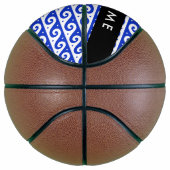 Greek Meander Key, Wave Key, Blauw, Jouw naam Basketbal (Rechts)