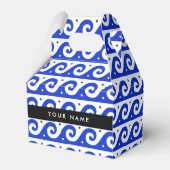 Greek Meander Key, Wave Key, Blauw, Jouw naam Bedankdoosjes (Voorkant Zijde)