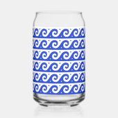 Greek Meander Key, Wave Key, Blauw, Jouw naam Blikvorm Glas (Achterkant)