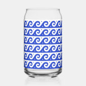 Greek Meander Key, Wave Key, Blauw, Jouw naam Blikvorm Glas (Links)