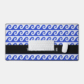 Greek Meander Key, Wave Key, Blauw, Jouw naam Bureaumat (Keyboard & Muis)