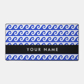 Greek Meander Key, Wave Key, Blauw, Jouw naam Bureaumat (Voorkant)