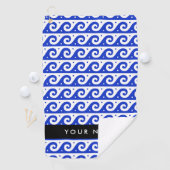 Greek Meander Key, Wave Key, Blauw, Jouw naam Golfhanddoek (Insitu)