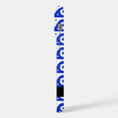 Greek Meander Key, Wave Key, Blauw, Jouw naam iPhone Hoesje (Linkerkant)