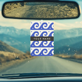 Greek Meander Key, Wave Key, Blauw, Jouw naam Luchtverfrisser