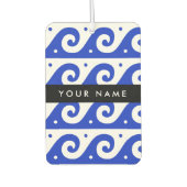Greek Meander Key, Wave Key, Blauw, Jouw naam Luchtverfrisser (Voorkant)