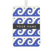 Greek Meander Key, Wave Key, Blauw, Jouw naam Luchtverfrisser (Achterkant)