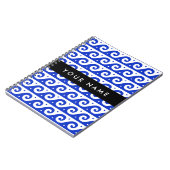 Greek Meander Key, Wave Key, Blauw, Jouw naam Notitieboek (Linkerzijde)