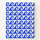 Greek Meander Key, Wave Key, Blauw, Jouw naam Notitieboek (Achterkant)