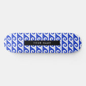 Greek Meander Key, Wave Key, Blauw, Jouw naam Persoonlijk Skateboard (Horizontaal)
