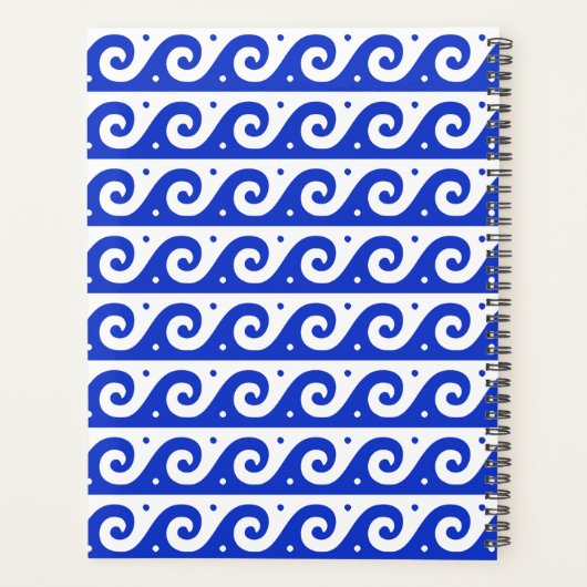Greek Meander Key, Wave Key, Blauw, Jouw naam Planner (Achterkant)