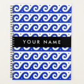 Greek Meander Key, Wave Key, Blauw, Jouw naam Planner (Voorkant)