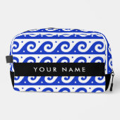 Greek Meander Key, Wave Key, Blauw, Jouw naam Toilettasje (Voorkant)