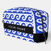 Greek Meander Key, Wave Key, Blauw, Jouw naam Toilettasje (Rechterhoek)