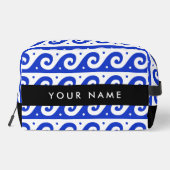 Greek Meander Key, Wave Key, Blauw, Jouw naam Toilettasje (Achterkant)