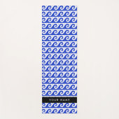 Greek Meander Key, Wave Key, Blauw, Jouw naam Yogamat (Voorkant)