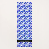 Greek Meander Key, Wave Key, Blauw, Jouw naam Yogamat (Achterkant)