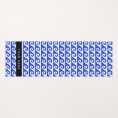 Greek Meander Key, Wave Key, Blauw, Jouw naam Yogamat (Voorkant (horizontaal))