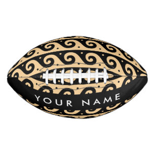 Greek Meander Key, Wave Key, Bruin, Jouw naam American Football