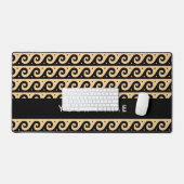 Greek Meander Key, Wave Key, Bruin, Jouw naam Bureaumat (Keyboard & Muis)