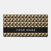 Greek Meander Key, Wave Key, Bruin, Jouw naam Bureaumat (Voorkant)