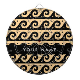 Greek Meander Key, Wave Key, Bruin, Jouw naam Dartbord