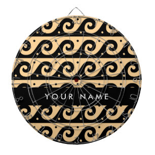 Greek Meander Key, Wave Key, Bruin, Jouw naam Dartbord