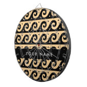 Greek Meander Key, Wave Key, Bruin, Jouw naam Dartbord (Voorkant Rechts)