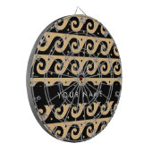 Greek Meander Key, Wave Key, Bruin, Jouw naam Dartbord (Voorkant Links)