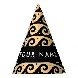 Greek Meander Key, Wave Key, Bruin, Jouw naam Feesthoedjes