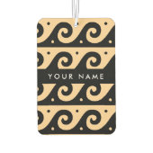 Greek Meander Key, Wave Key, Bruin, Jouw naam Luchtverfrisser (Achterkant)