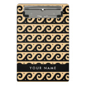 Greek Meander Key, Wave Key, Bruin, Jouw naam Mini Klembord (Voorkant)